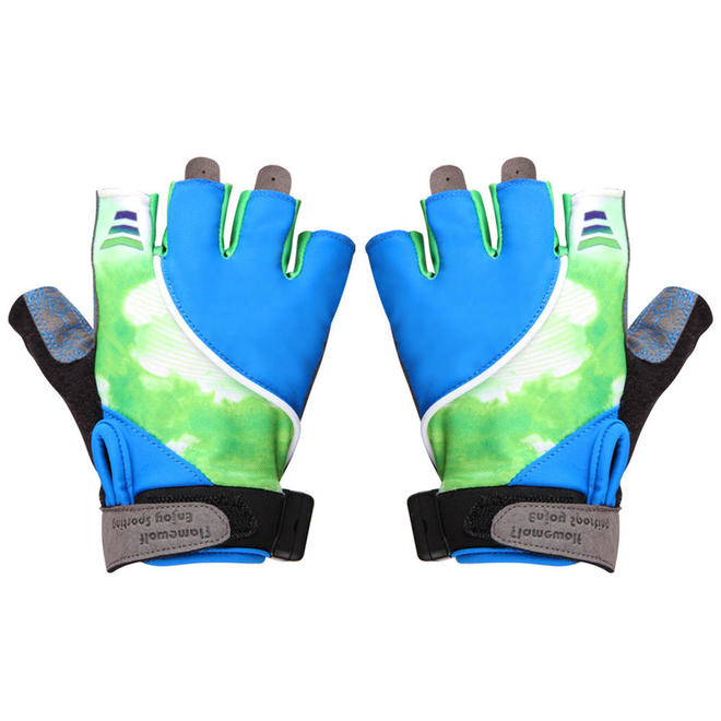 No Brand LVB BKB BAB49 2 Lighting D cor LED Illuminated Steering Gloves Shock Absorbing Non Slip Half Finger Bike Glove XLsiz