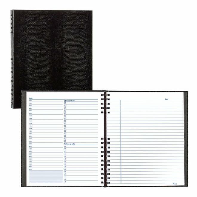 Blueline 335 A30C81B Diaries and Planners Blueline NotePro Daily Undated Planner 10 3 4 x 8 1 2 Black Bilingual 200 Pages