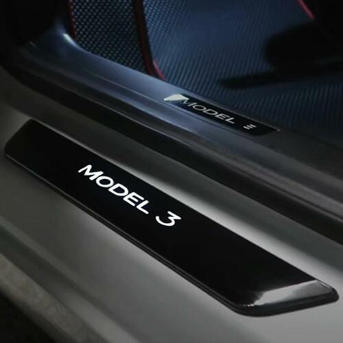 HANSSHOW LVTH HS LS 002 M3BL Auto Parts Tesla Model 3 Y LED Door Sill Protector HANSSHOW