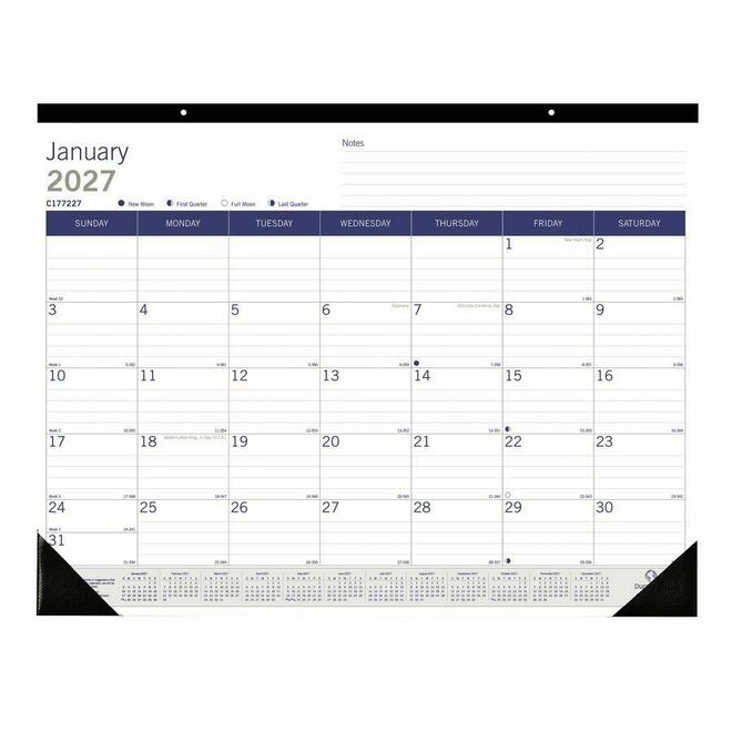 Blueline 335 C177227B Diaries and Planners Blueline DuraGlobe Desk Pad Monthly Calendar 2023 22 x 17 Bilingual 183731