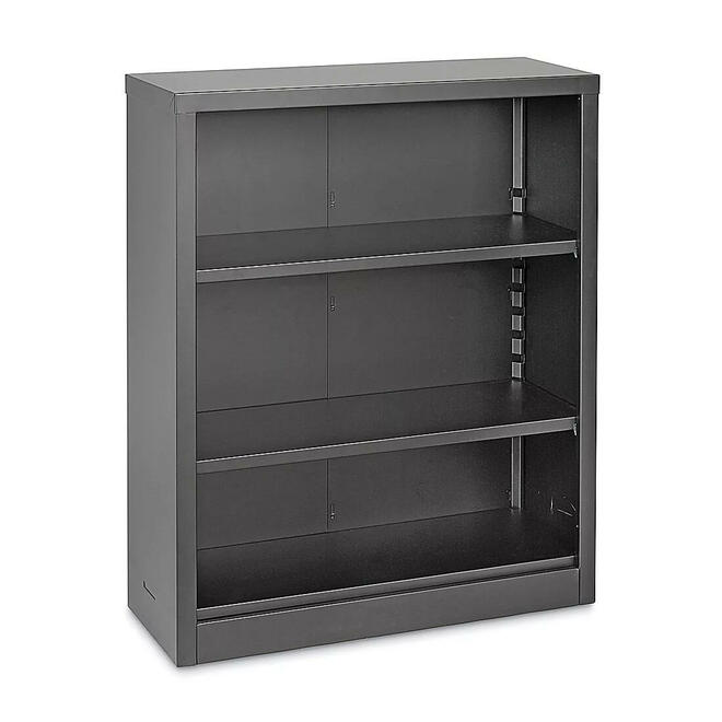 Uline H 6972 Storage Cabinet Steel Bookcase 3 Shelf 35 x 13 x 42 Unassembled Black