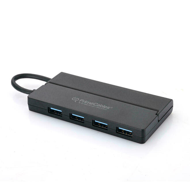 PrimeCables PC DA MHY008 A USB 3 0 Adapters Ultra Slim Extended Computer Interface 4 Port USB A 3 0 Hub for Travel PrimeCable