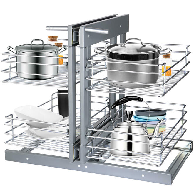 SortWise SW POCS CK003 openbox Cabinet Drawer Hardware 20 Inch Blind Corner Organizer with Soft Close Chrome SortWise OpenBox