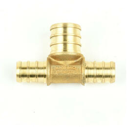 Lead Free Brass Pex Tee Crimp Fittings 1/2'' X 1/2" X 3/4" Barb - StreamWay