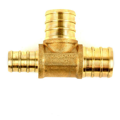 100 Pcs 1/2" PEX Tee Fittings - Brass Crimp Connectors For Plumbing & Heating Systems