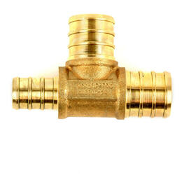 Lead Free Brass Pex Tee Crimp Fittings 3/4" X 1/2" X 3/4" Barb - StreamWay