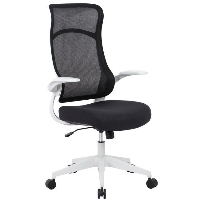 Ergonomic HighBack Mesh Office Chair with Flip Up Arms, Black Moustache®
