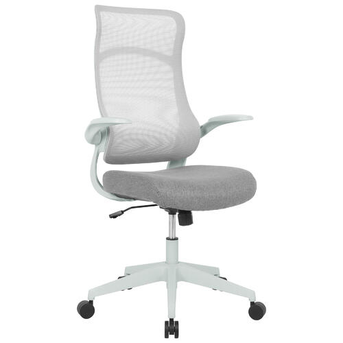 Chic Ergonomic HighBack Mesh Office Chair with Flip Up Arms, Black and