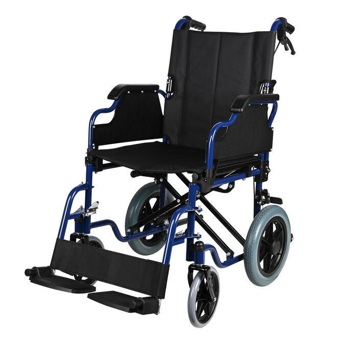 Foldable Lightweight Wheelchair With Swing Away Footrests with 12" Rear