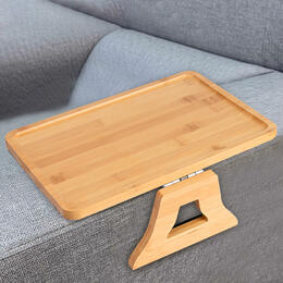 Home Couch Armrest Tray for Eating and Drink Table with Wide Hinge for Different Sofa