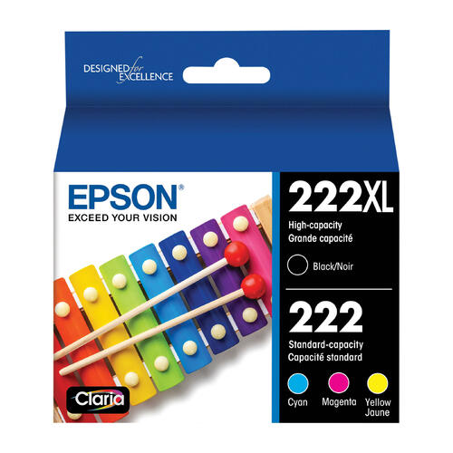 8591 Ink Epson T222XL T222 T222XL-BCS Original Black and Color Ink Cartridge ...