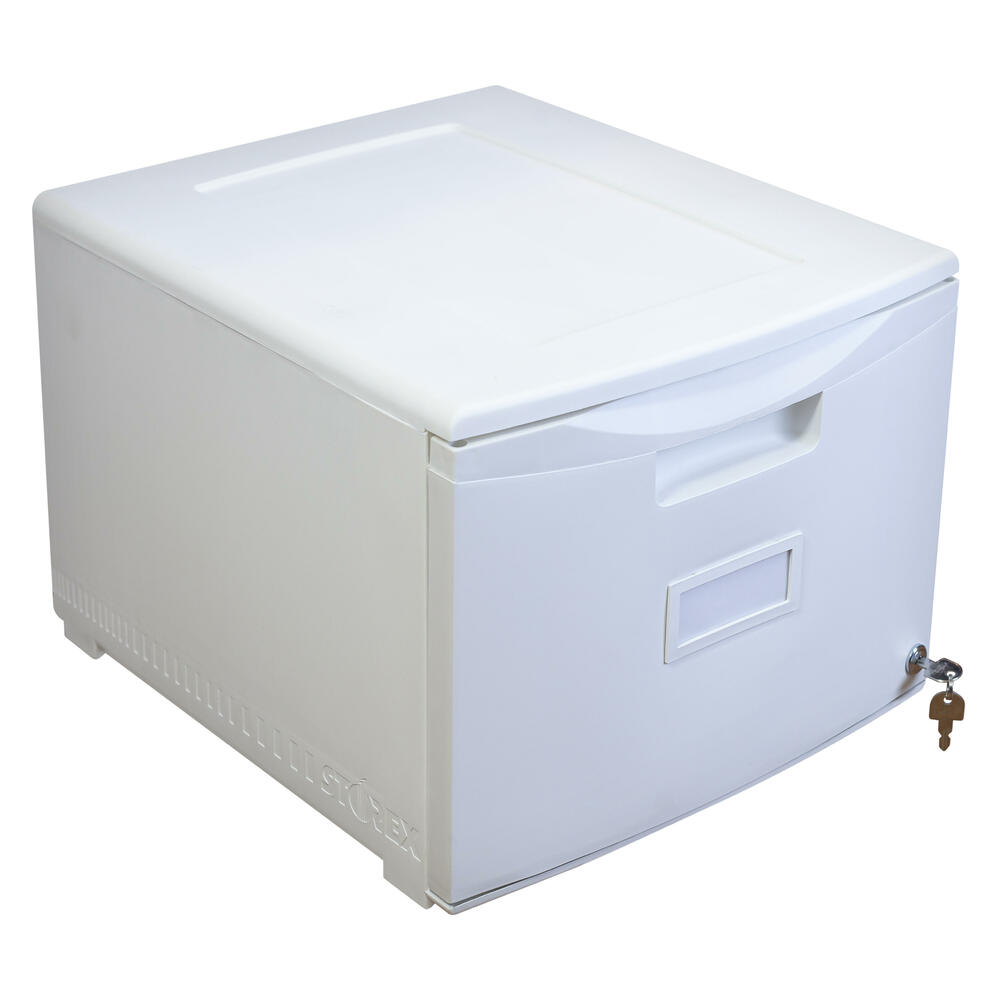 Storex 18" Plastic 1Drawer File with Lock, Legal/Letter