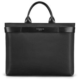 Business Waterproof 1800D Polyester 15.6" Laptop Handbag Briefcase with Trolley Belt
