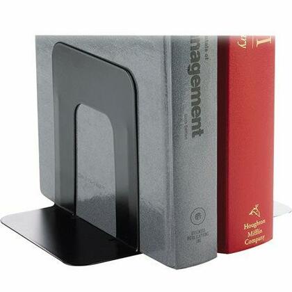 Pull Bookends Business Source® Heavy-Gauge Steel Bookends, Non-Skid, Black, 2 Pack