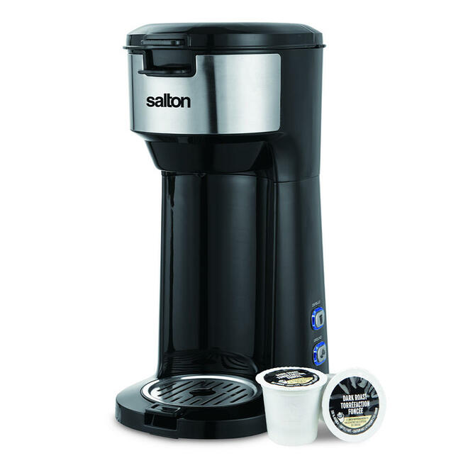 2in1 1 Cup Single Serve Coffee Maker for KCup Coffee Capsules and Ground Coffee Salton