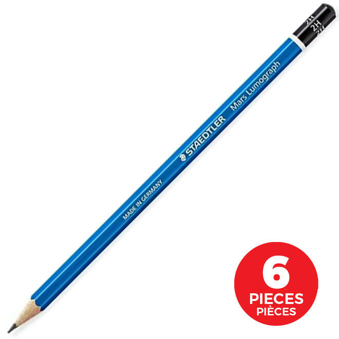 Staedtler® Mars Lumograph Drawing Sketching Pencils, 6/Pack