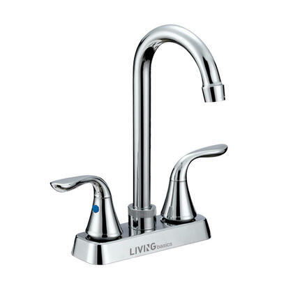 2-Handles Sink Faucet, Polished Chrome - LIVINGbasics®-OpenBox