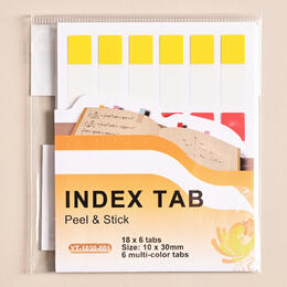 6 Multi-Color Tabs Writable Labels for Bookmarks, Classify Files, 108 Pieces - Moustache®