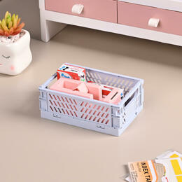 0aac7 STORA STO FPB001 7ALL For business Mini Colorful Foldable Plastic Storage Basket for Home Office Storage STORA