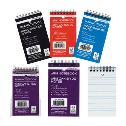 Merangue® Top Coil Mini Notebooks, 3 x 5