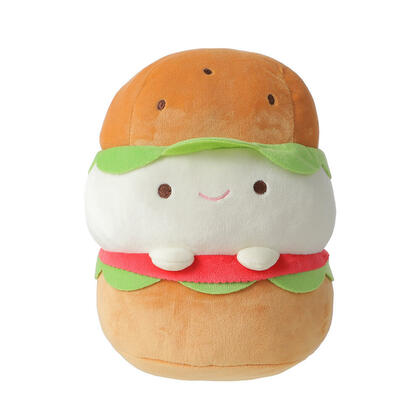 ERZU Oreiller Peluche Hamburger – Coussin Nourriture 30 Cm Ultra Doux – Déco Chambre Et Câlin – Cadeau Fun