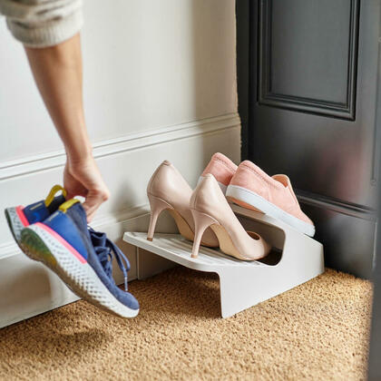 Human Shoe Rack Shoe-In 2-Tier Space-saving Shoe Rack, Holds up to 3 Pairs - Joseph Joseph