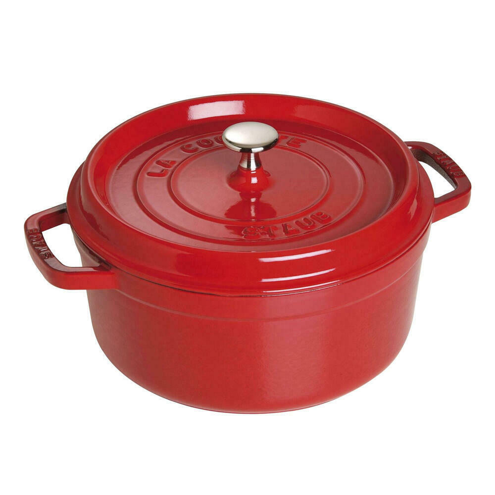 STAUB LA COCOTTE ダークレッド 23cm La Cocotte Cast Iron Round Cocotte, 5.2L - STAUB