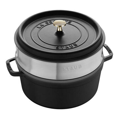 La Cocotte 5.2L Cast Iron Round Cocotte with Steamer - STAUB
