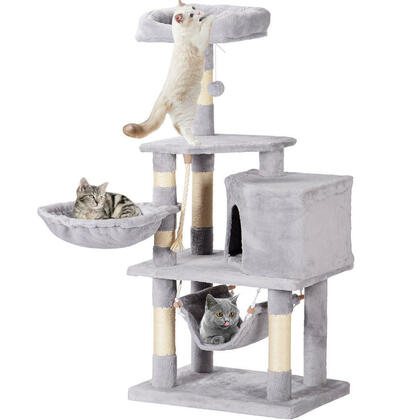 Road Multi-Level Cat Tree Condo Furniture with Sisal-Covered Scratching Posts - OpenBox