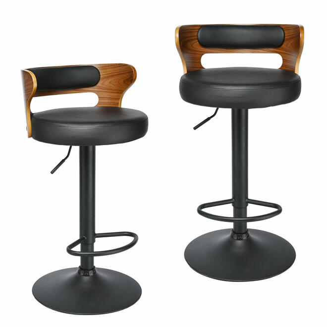 PU Leather Ergonomic Bar Chairs - Moustache
