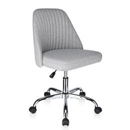 Mid-Back Desk Chair - Armless, Linen Fabric - Moustache® - Grey