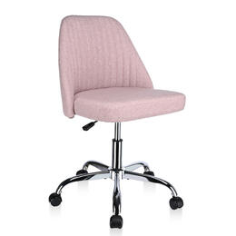 Mid-Back Desk Chair - Armless, Linen Fabric - Moustache® - Pink