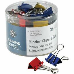 Other Brands 531 BSN65362 Clips and Fasteners Business Source Binder Clips Medium 1 3 x 0 6 Assorted Colors 24 Pack 1030353