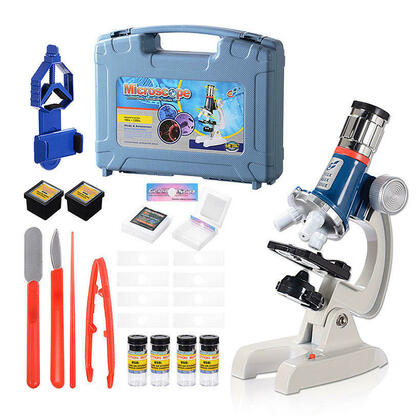 Portable Microscope Science Kit for Kids, Microscope 100x-1200x, LED ...