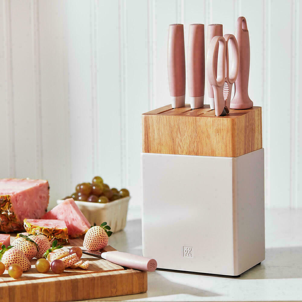 Now S Rose Apple Pink 7 Piece Knife Block Set ZWILLINGOpenBox