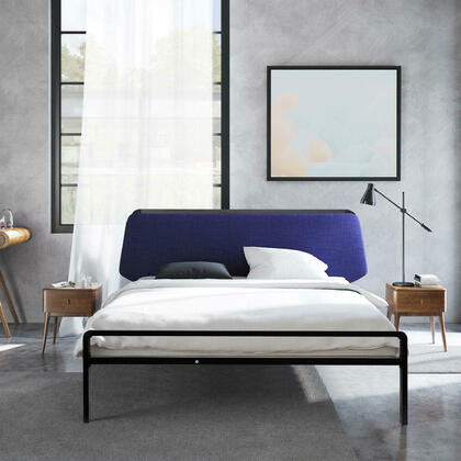 Twin-Size Bed Frame with Headboard, Heavy-Duty Metal Slats Bed Frame ...