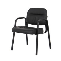 Black Office Waiting Room Chair – PU Leather Guest Reception Chair with Metal Legs , Moustache®