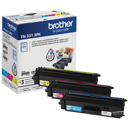 Brother TN3313PK Original Tri-Color Toner Cartridge Combo C/M/Y