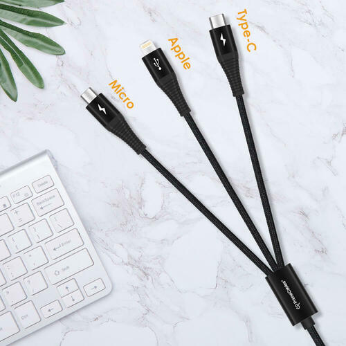 fce35 PrimeCables PC Cab PJMF001120 G2 USB 2 0 Cables 3 in 1 USB A to micro Lightning Type C Cable 1 2m