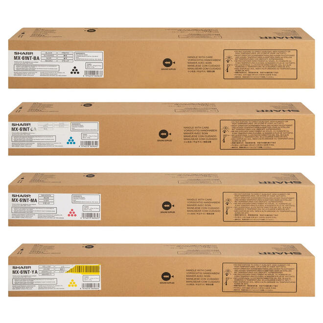 Sharp MX-61NT Original Toner Cartridge Combo - BK/C/M/Y