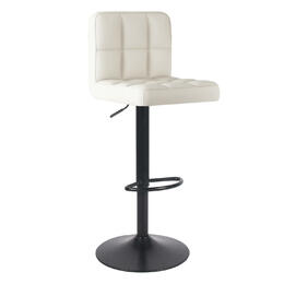 Swivel Adjustable Bonded-Leather Bar Stool - Moustache® - White, 1/Pack