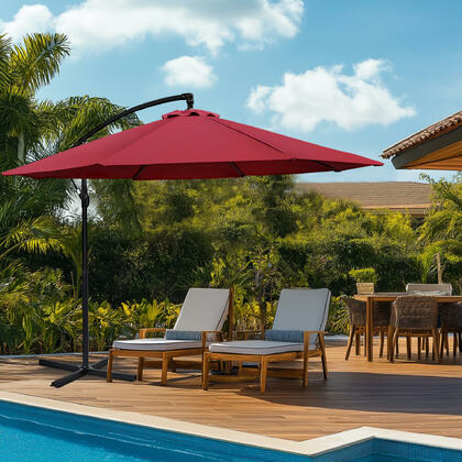 その他 Garden Umbrellas, With Curved Crank And Cross Base, Cantilever Hanging Garden, Garden Market Beach Terrace Banana Garden Umbrellas, with Curved Crank and Cross Base