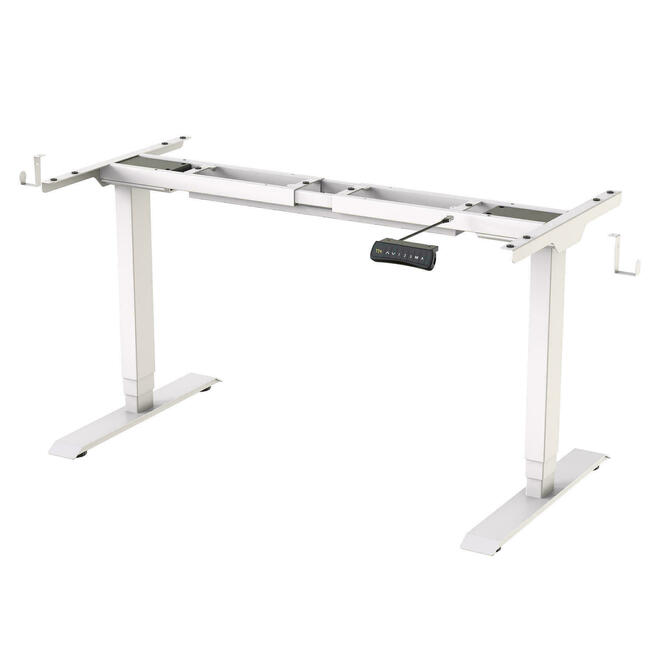 Electric Adjustable Standing Desk Frame - White -PrimeCables