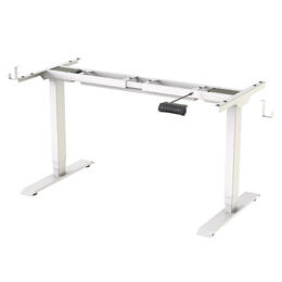 PrimeCables Cab M02 23R WH Monitor Desk Mounts Sit Stand Dual Motor Height Adjustable ADR Desk Frame Electric White PrimeCabl
