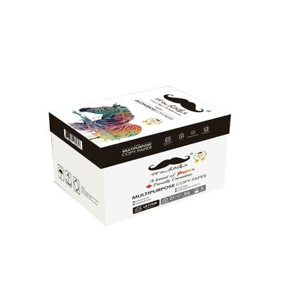 Moustache® Premium Copy Paper, 8.5" x 11", 80gsm, 95 Bright White, 500 Sheets/Ream - 5 Ream Box