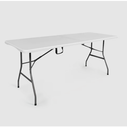 4Dock 6 Foot Heavy Duty Portable Folding Table for 4-6 People, Size 70.87" * 29.13" - White
