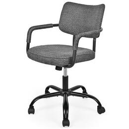 Modern Linen Fabric Office Desk Chair with Individual Armrests – Dark Grey - Moustache®