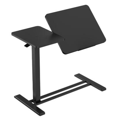 Mobile Side Table with Semi-Flip Tabletop Height and Angle Adjustable Over Bed Table - PrimeCables®