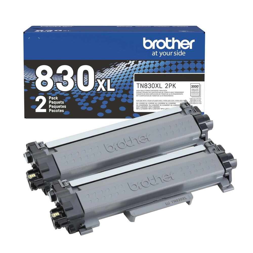 Brother TN830XL Original Black Toner Cartridge, High Yield