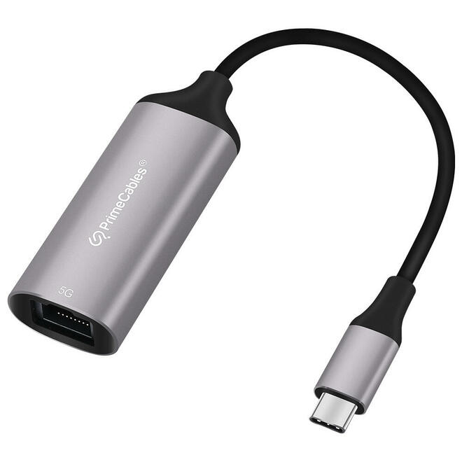 USB-C to 5G Ethernet Adapter, Aluminum Body, Plug-and-Play - PrimeCables®